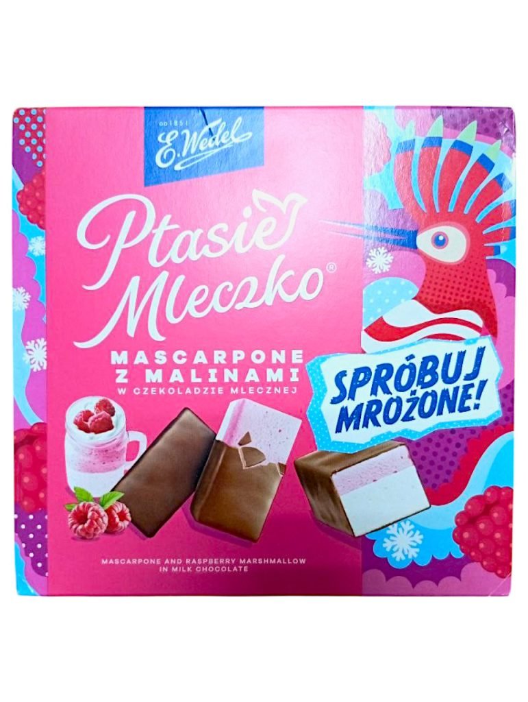 Цукерки E.Wedel Ptasie Mleczko маскарпоне з малиною 340г