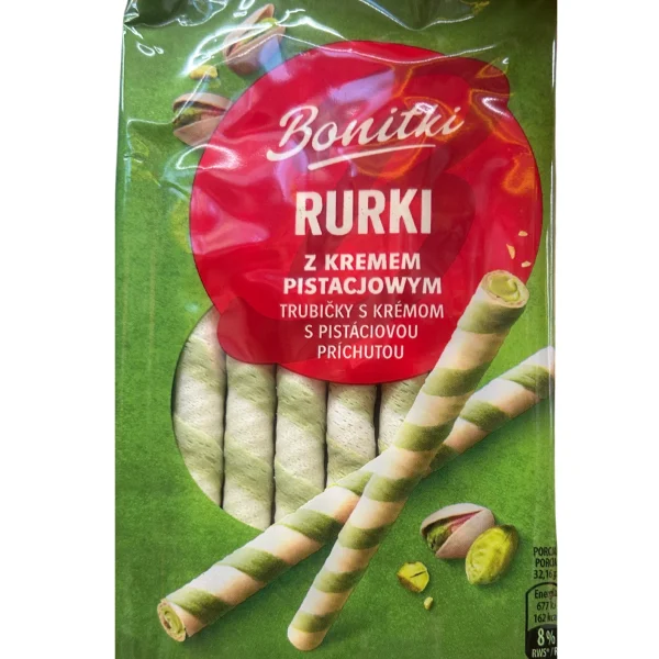 Вафельні трубочки Bonitki з фісташковим кремом 150 г